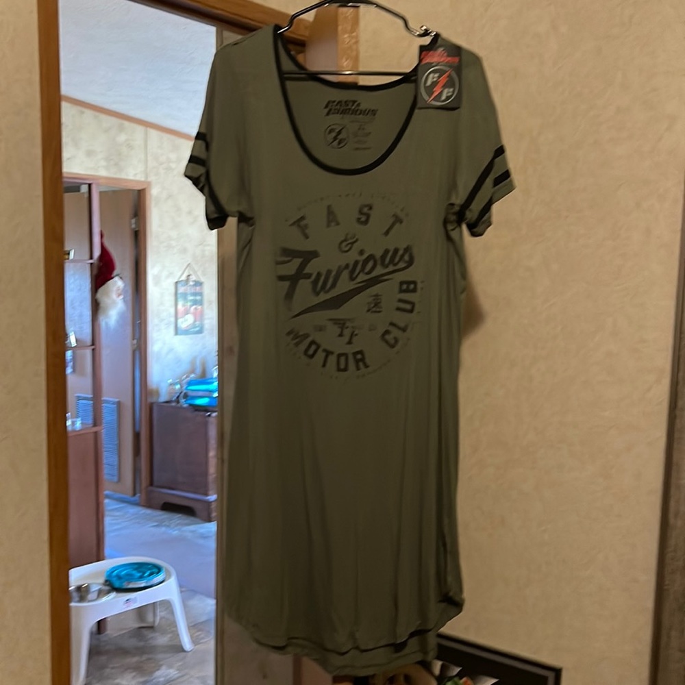Green T-shirt dress
